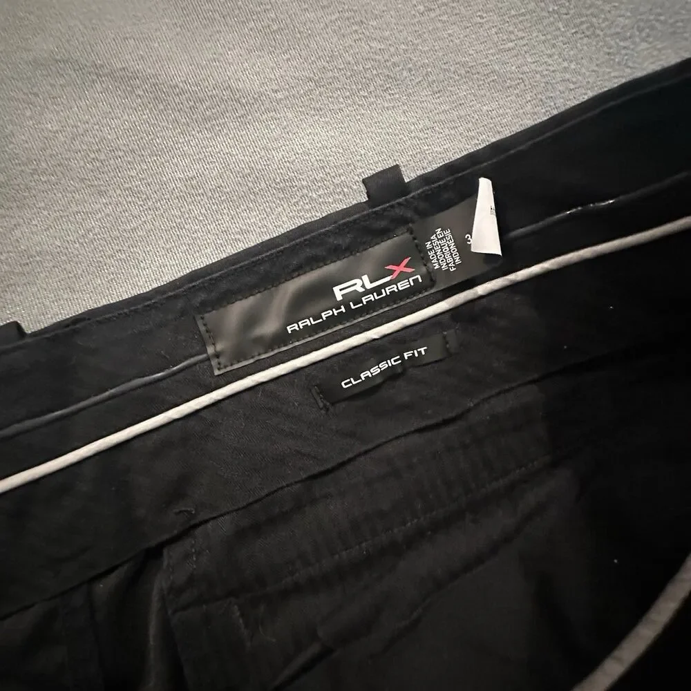 RLX Ralph Lauren Chino Shorts Mens 36 Classic Fit Performance Golf Stretch Black